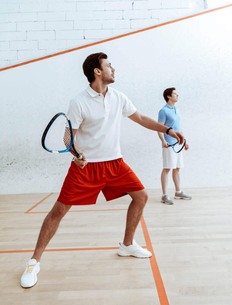 men playing squash